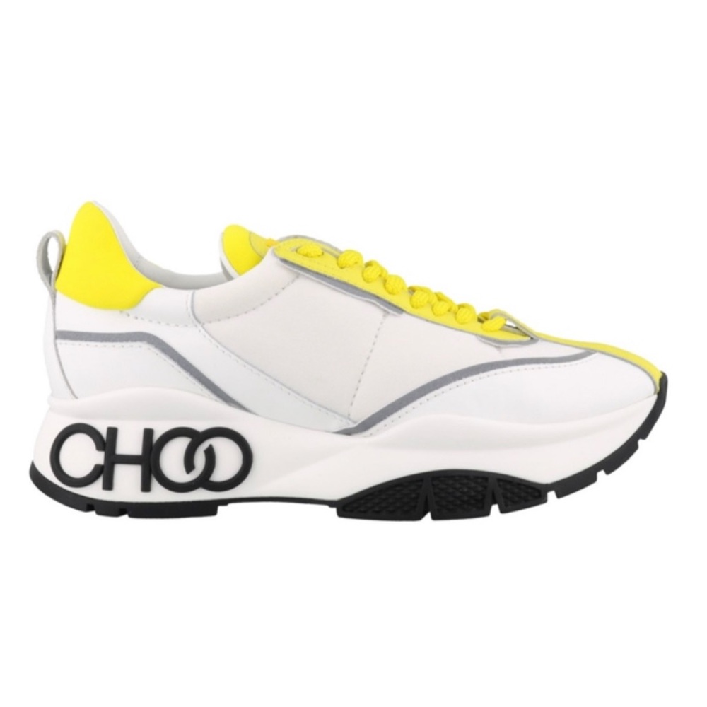 Jimmy Choo Yellow White Raine Platform Sneakers
